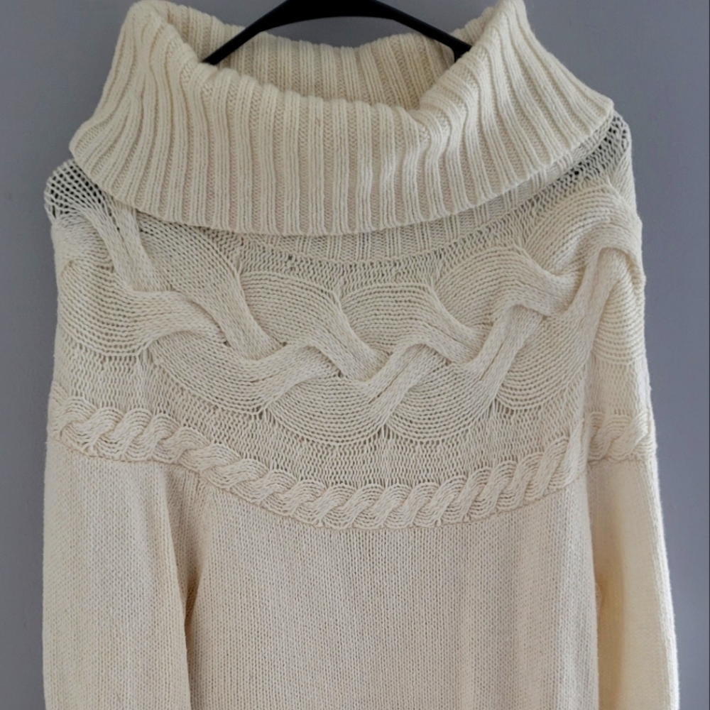 Loft White Knit Sweater Dress Size XL